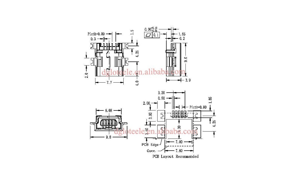 كانكتور USB-B MINI-SMD كانكتور USB-B MINI-SMD