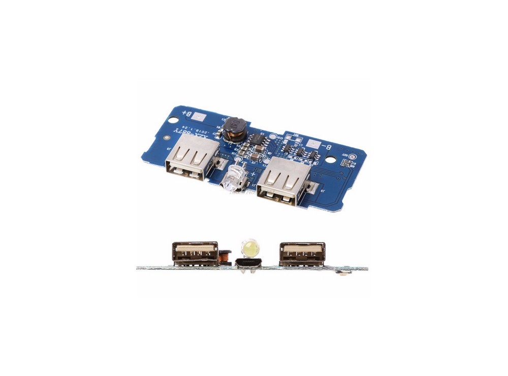 ماژول ساخت پاوربانک دارای دو خروجی 5V 1A , 2A USB ماژول ساخت پاوربانک دارای دو خروجی 5V 1A , 2A USB