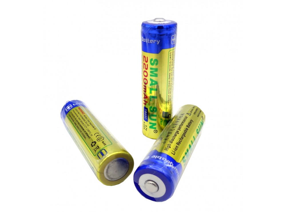 باتری لیتیوم یون 3.7v سایز 18650 2200mAh مارک Small Sun باتری لیتیوم یون 3.7v سایز 18650 2200mAh مارک Small Sun