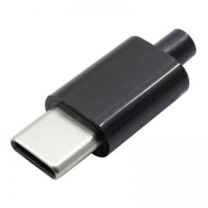 کانکتور USB Type-C نری (Plug) به همراه کاور مشکی
